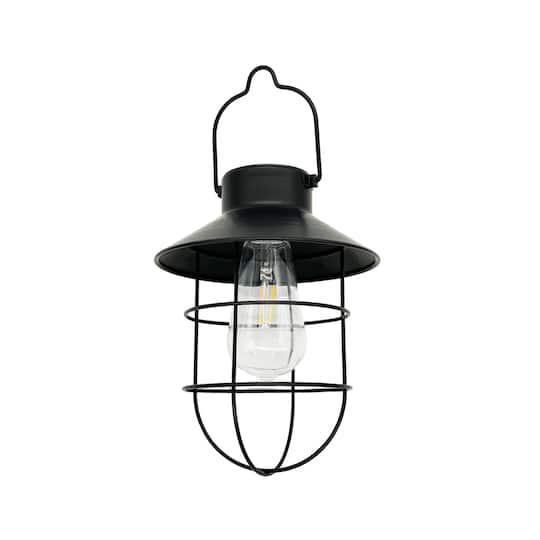 Black Hanging Solar LED Lantern by Ashland®